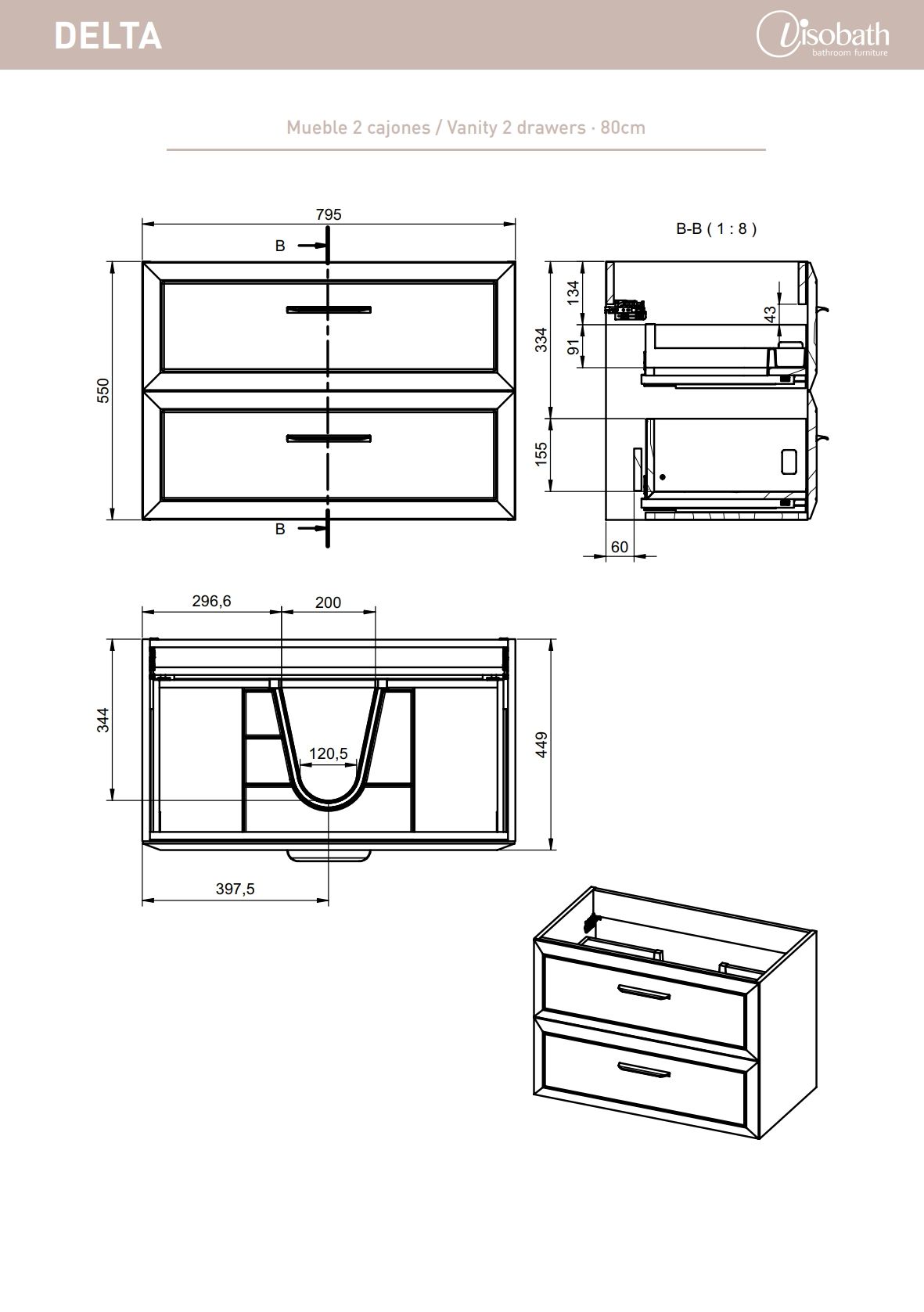 Купить visobath delta, комплект: тумба 80см+модуль 40см+раковина левая из мин. литья, цвет кварцевый матовый лак (quarzo) оптом Купить visobath delta, комплект: тумба 80см+модуль 40см+раковина левая из мин. литья, цвет кварцевый матовый лак (quarzo) оптом