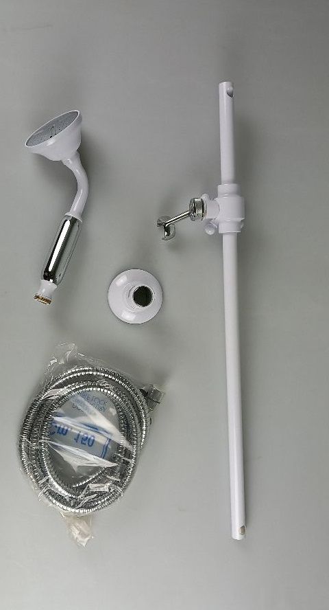 Купить emmevi, душевой комплект: штанга, лейка, шланг. c02541oa, цвет белый-хром оптом