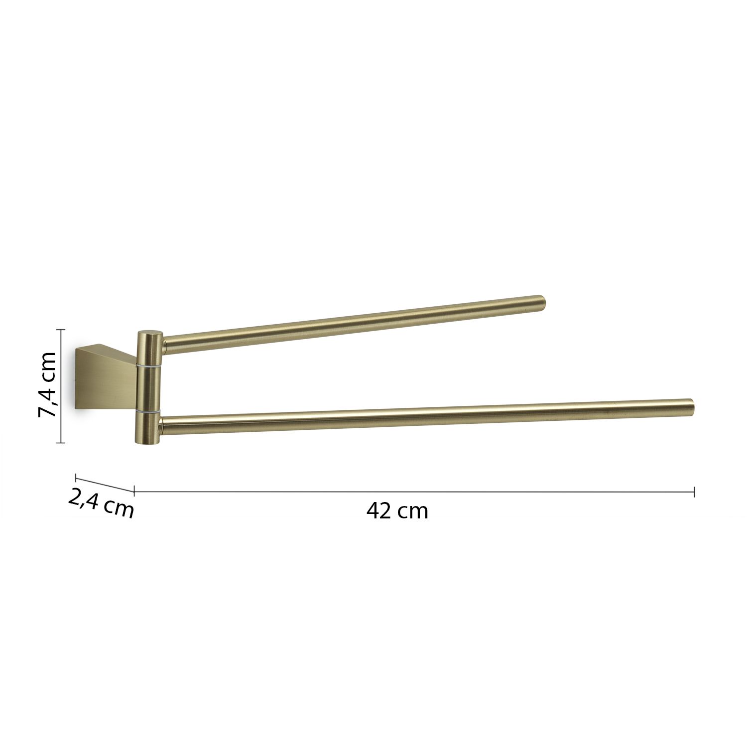 Купить gedy tonale, полотенцедержатель двойной поворотный, цвет матовое золото оптом