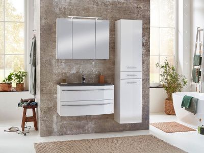 Купить marlin 3040city 120 см: зерк шкаф с led подсветкой, тумба (2 ящика) и белая керам раковина, цвет мебели дуб коричневый оптом