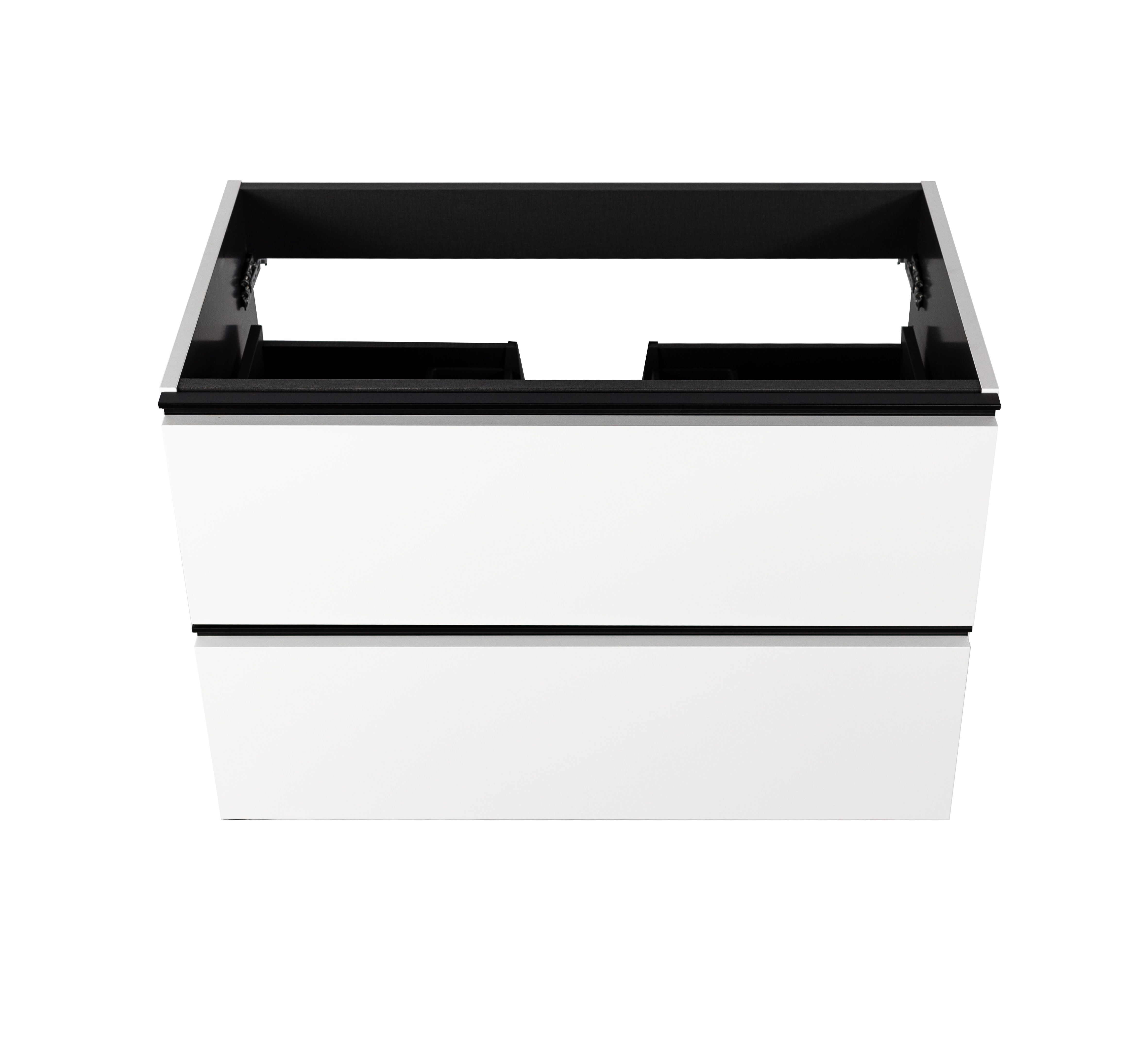 Купить visobath granada, тумба 80 см, 2 ящика c черными ручками, цвет белый матовый лак (b-ada) оптом