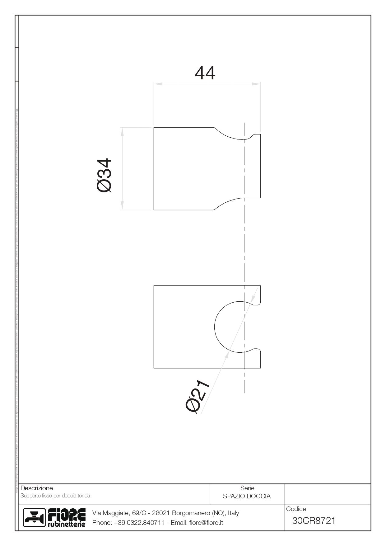 Купить fiore shower, круглый держатель ручного душа из abs, цвет золото оптом