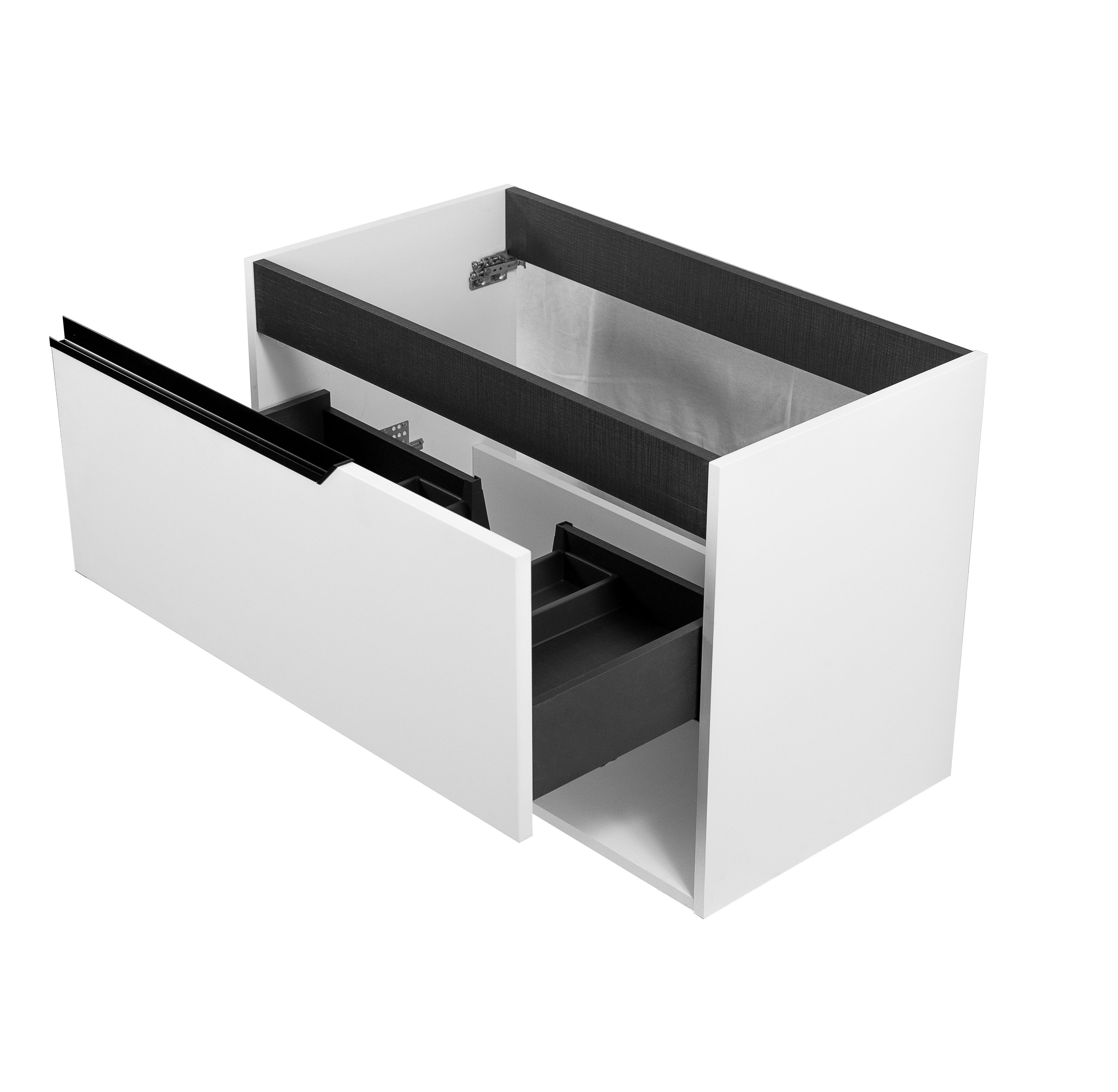 Купить visobath eleven, тумба 100 см, 1 ящик и 1 открытая полка, цвет белый матовый лак (b-ada) оптом