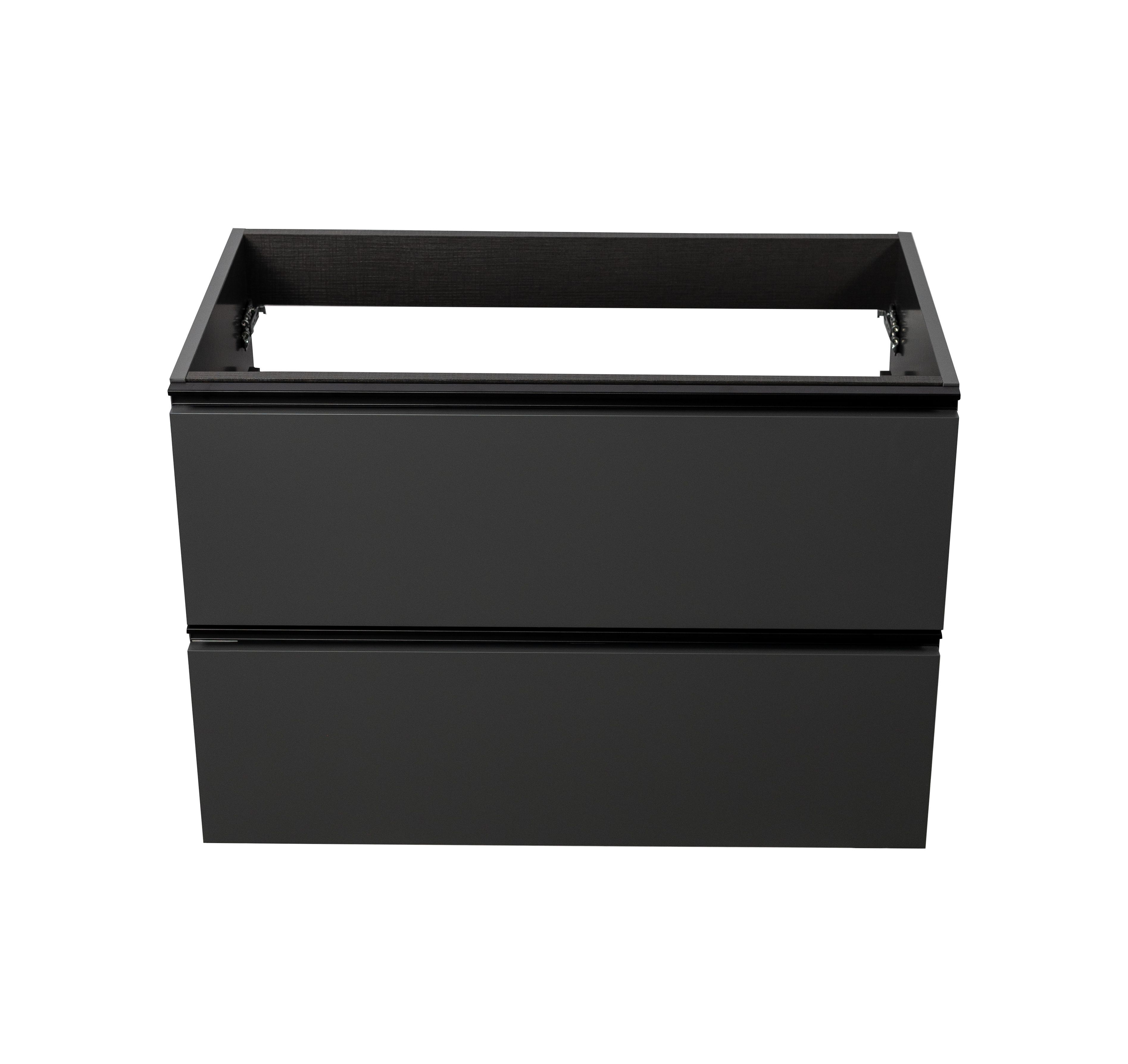 Купить visobath granada, тумба 80 см, 2 ящика c черными ручками, цвет пепельный матовый лак (ceniza) оптом