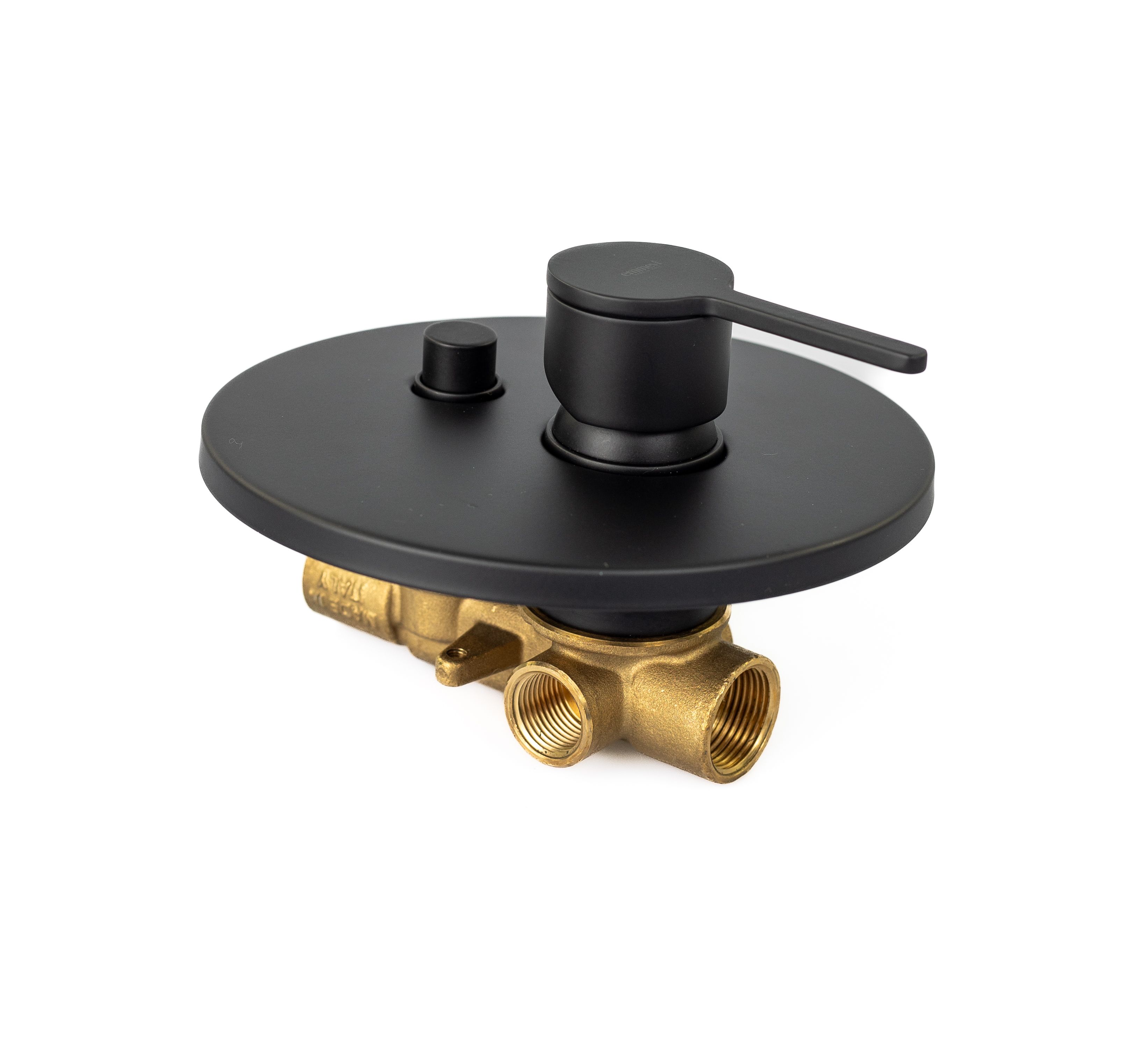 Купить смесители Emmevi Filobrass, однорычажный встраиваемый смеситель для душа с кнопочным дивертером, на 2 выхода, цвет черный матовый оптом Купить смесители Emmevi Filobrass, однорычажный встраиваемый смеситель для душа с кнопочным дивертером, на 2 выхода, цвет черный матовый оптом