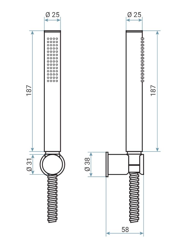 Купить emmevi, набор ручного душа 167: круглая лейка, шланг 150 см и держатель лейки (все детали из латуни), цвет бронза оптом