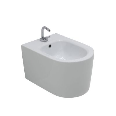 Купить white ceramic geo, подвесное биде c крепежом, цвет белый глянцевый оптом