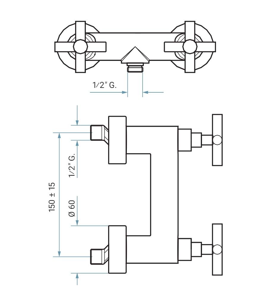 Купить смесители Emmevi Spirit New, двухвентильный смеситель для душа, без набора для душа, цвет брашированное золото оптом Купить смесители Emmevi Spirit New, двухвентильный смеситель для душа, без набора для душа, цвет брашированное золото оптом