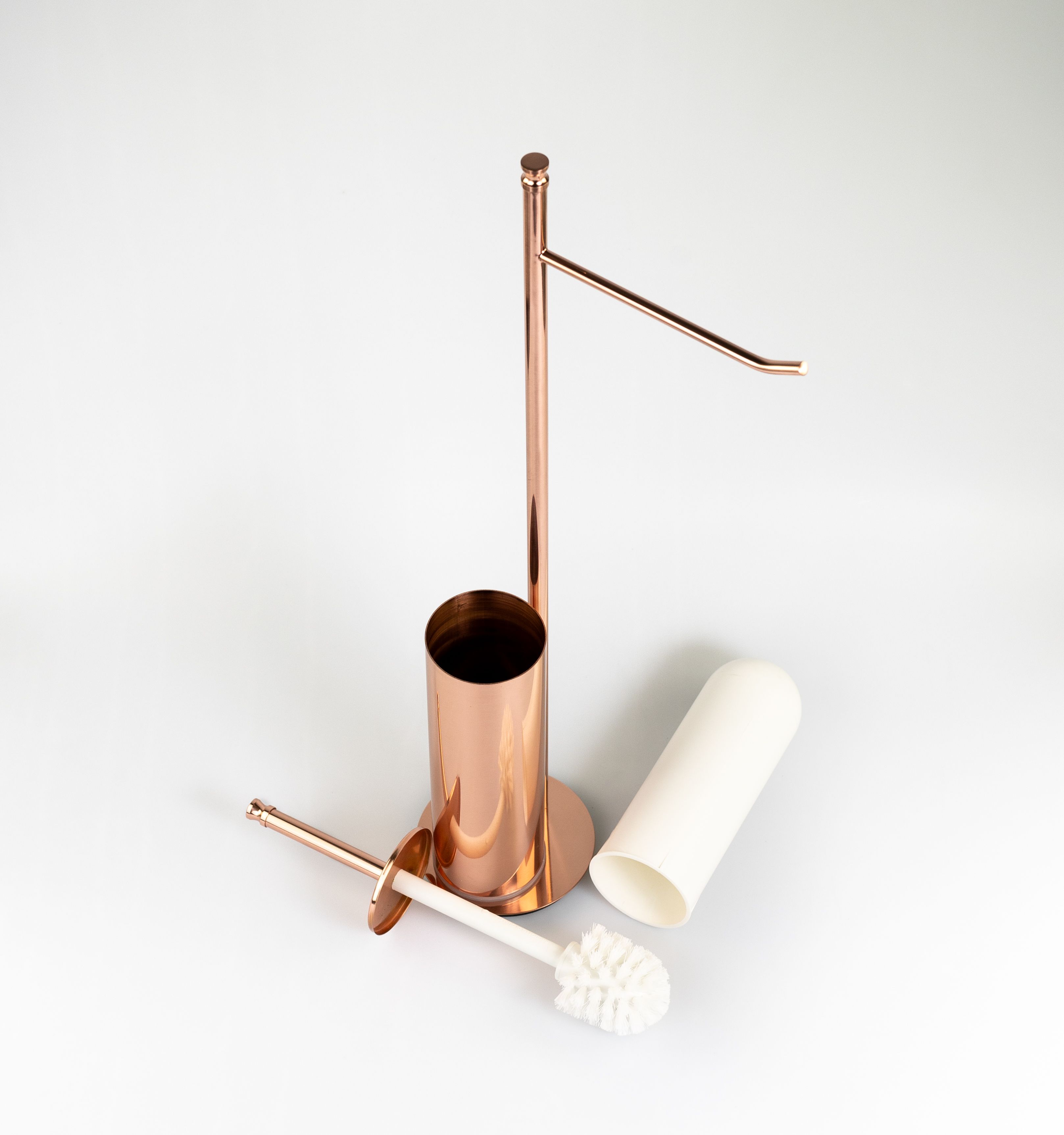 Купить stil haus hashi, стойка h63 см: бумагодержатель/ерш металлический, цвет розовое золото оптом Купить stil haus hashi, стойка h63 см: бумагодержатель/ерш металлический, цвет розовое золото оптом