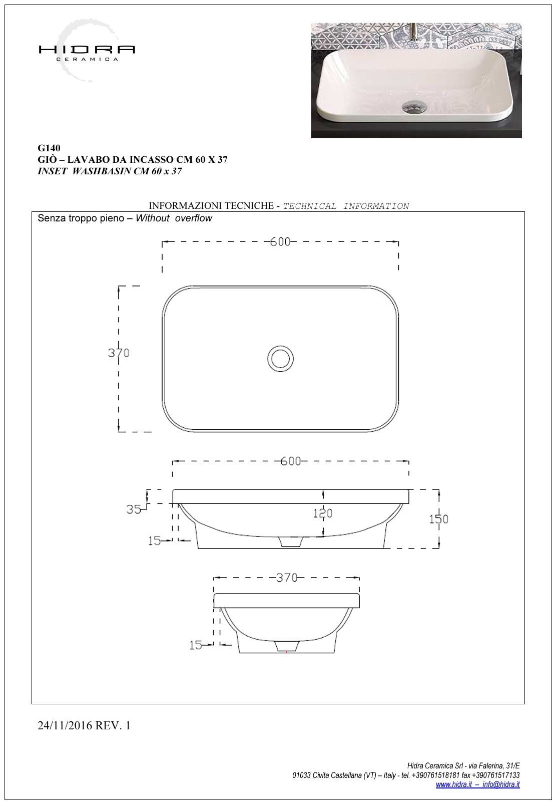 Купить hidra gio,  встраиваемая прямоугольная раковина с закругленными краями 60x37x15h см, цвет белый матовый оптом Купить hidra gio,  встраиваемая прямоугольная раковина с закругленными краями 60x37x15h см, цвет белый матовый оптом