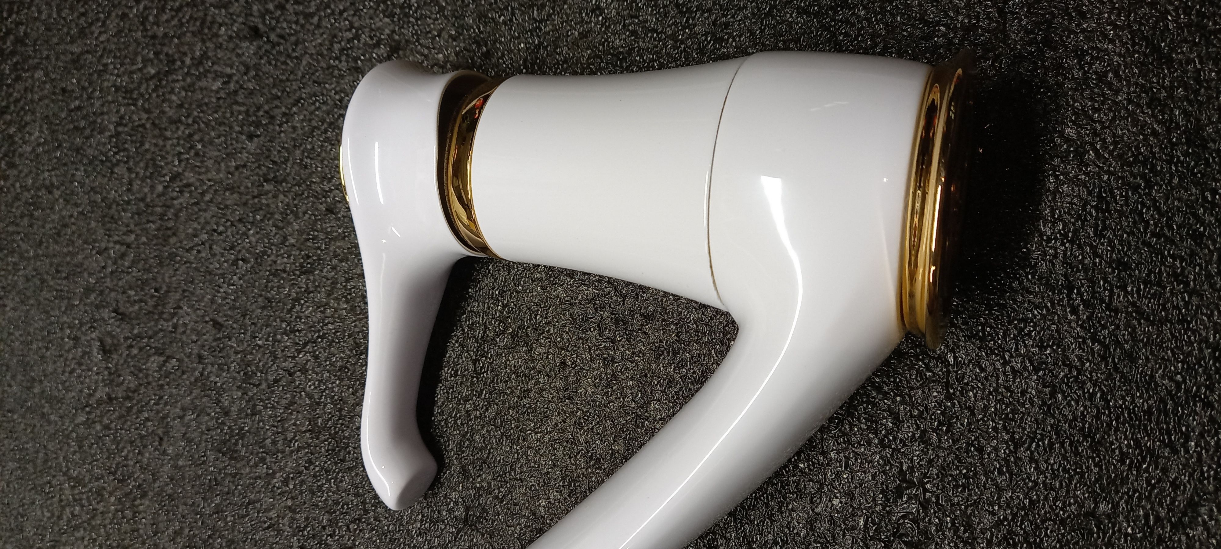 Emmevi Tiffany, 6095-12/BO, однорычажный кухонный смеситель (поворотный излив 22 см), без донного клапана, цвет белый/золото  