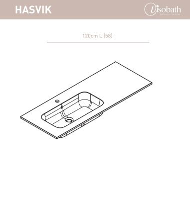 Купить visobath, раковина из минерального литья hasvik левая, 120 см (чаша 58 см), цвет белый матовый оптом