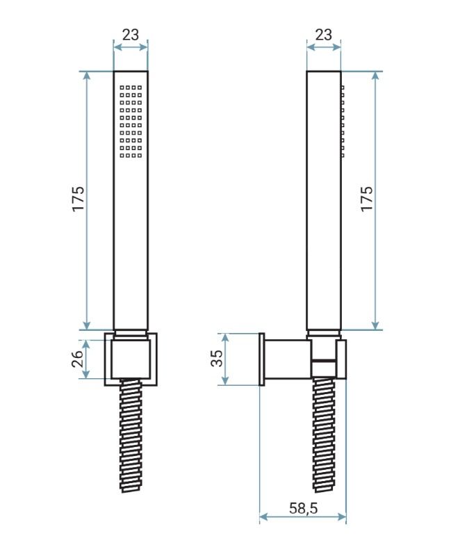 Купить emmevi, набор ручного душа 180: квадратная лейка, шланг 150 см и держатель лейки (все детали из латуни), цвет брашированное золото оптом