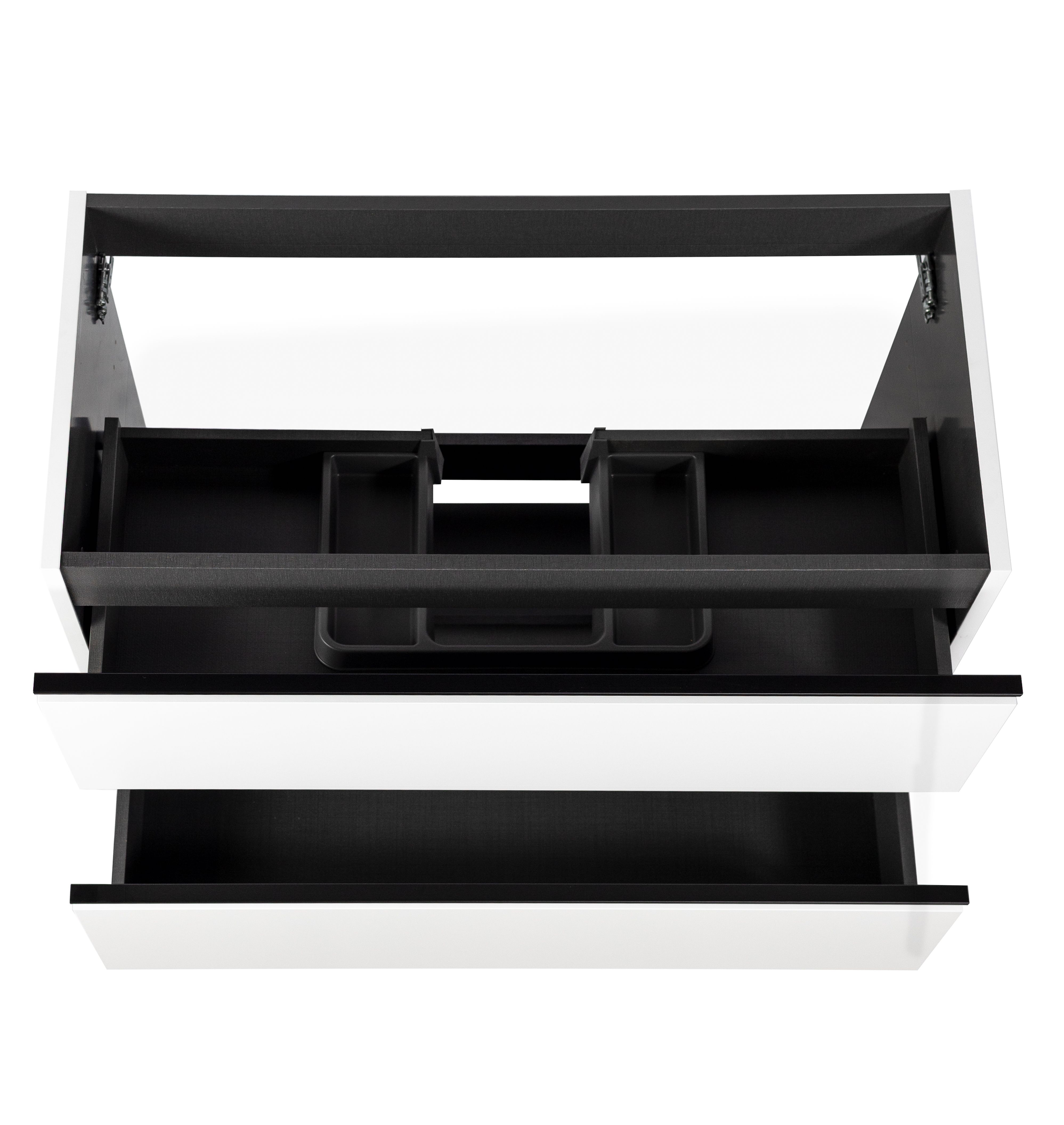 Купить visobath granada, тумба 100 см, 2 ящика c черными ручками, цвет белый матовый лак (b-ada) оптом