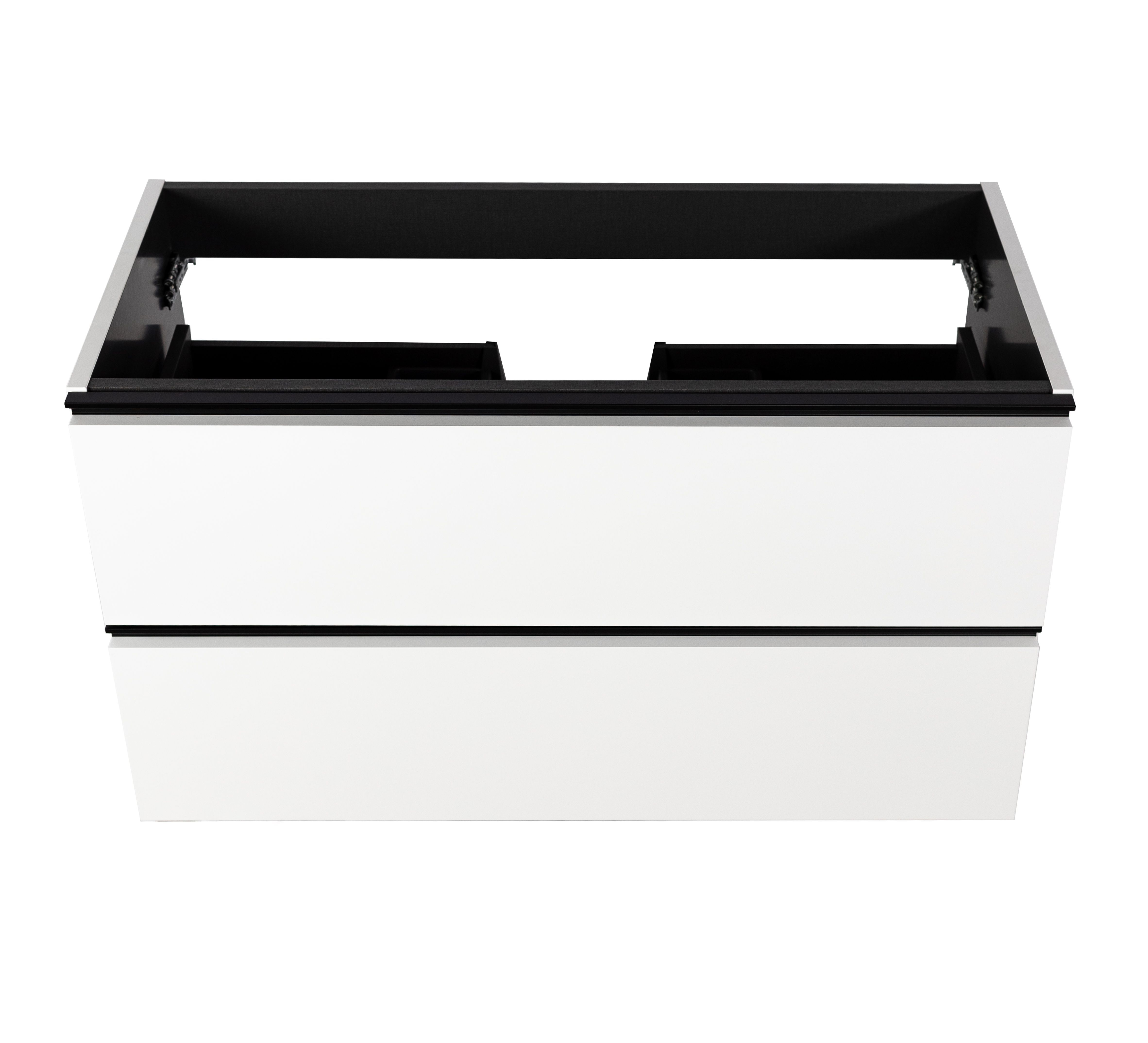 Купить visobath granada, тумба 100 см, 2 ящика c черными ручками, цвет белый матовый лак (b-ada) оптом