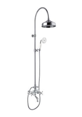 Купить fiore margot, душевая колонна регулируемая по высоте 105-150 см: с верхним душем ø20 см и смесителем с изливом, цвет хром оптом