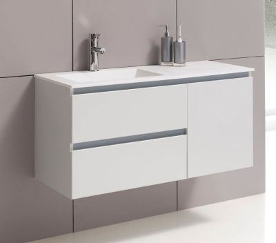 Купить ibx yasmin 120 см левый: тумба (3 ящика) и белая керамическая раковина, цвет мебели нило оптом