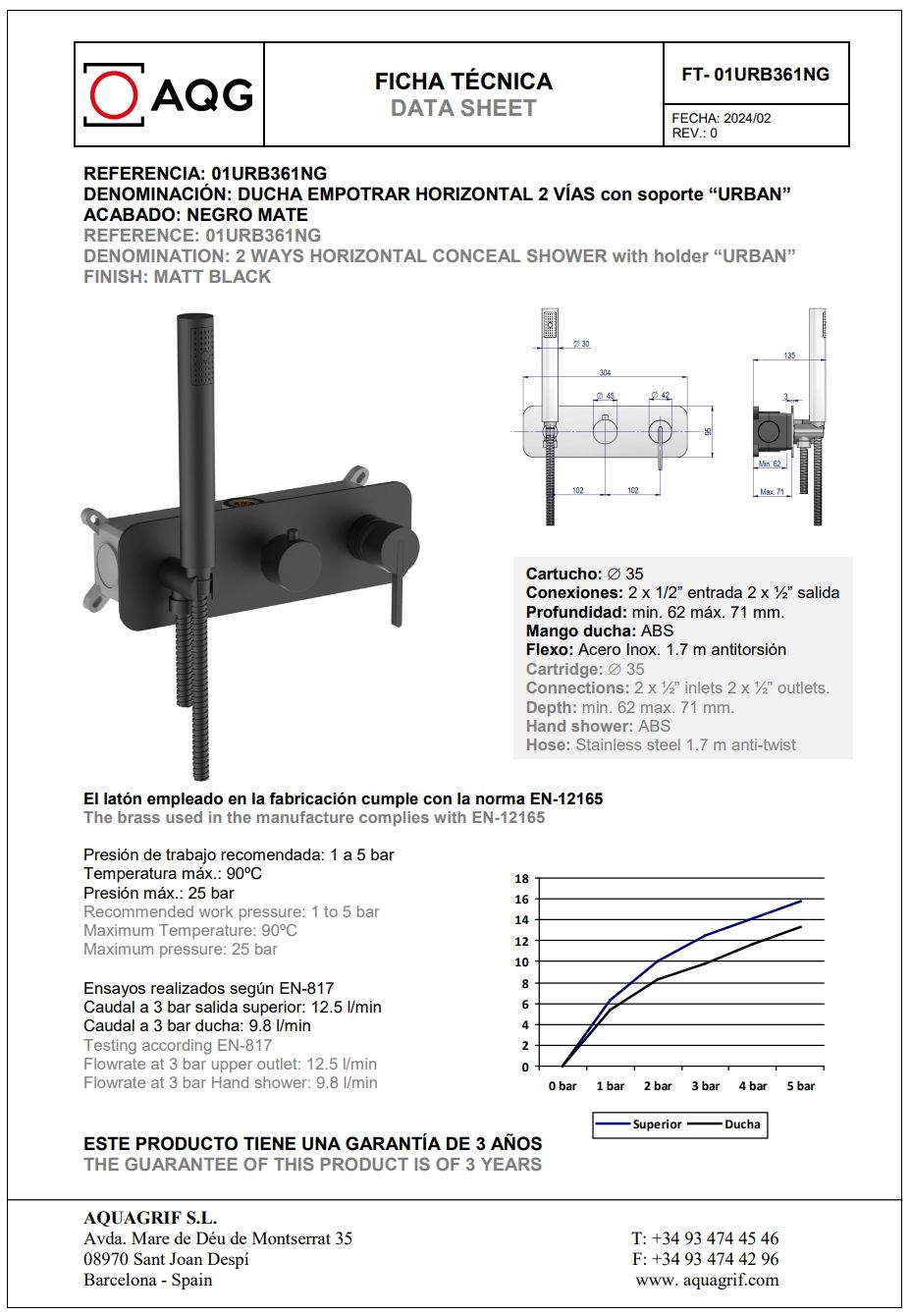 Купить aqg urban, душевой комплект er230 на 2-3 потребителя, с настенным кронштейном, цвет черный матовый оптом Купить aqg urban, душевой комплект er230 на 2-3 потребителя, с настенным кронштейном, цвет черный матовый оптом