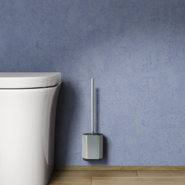 Купить gedy biagio, напольный (настенный) ёрш с насадкой-скребком, цвет зачищенный хром оптом