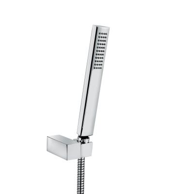 Купить emmevi, набор ручного душа 131: прямоугольная лейка, шланг 150 см и держатель лейки (все детали из латуни), цвет брашированное золото оптом