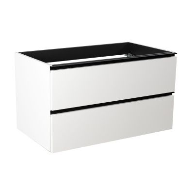 Купить visobath granada, тумба 120 см, 2 ящика c черными ручками, цвет белый матовый лак (b-ada) оптом