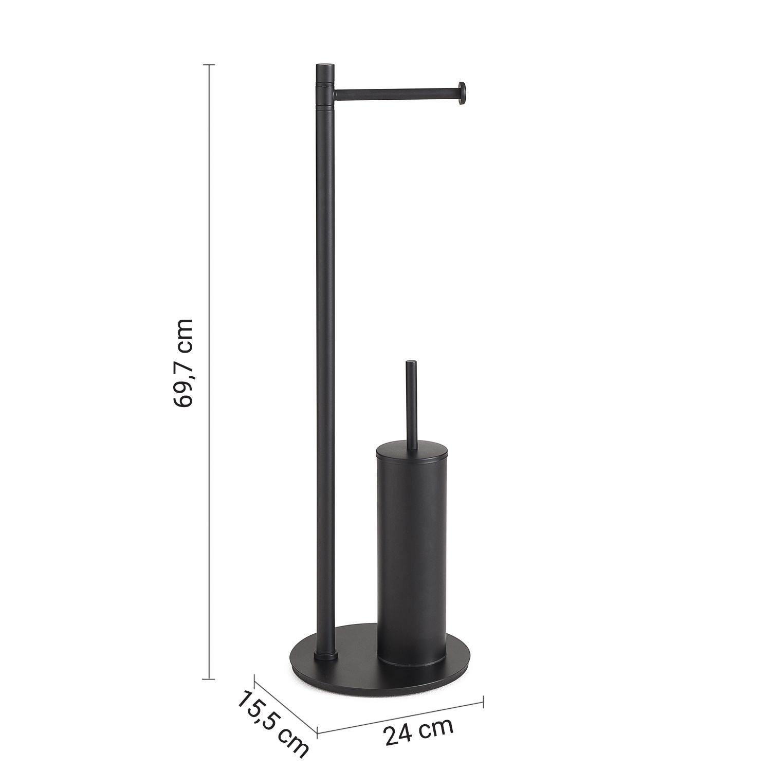 Купить gedy mida, стойка: бумагодержатель/металлический ерш, цвет черный матовый оптом