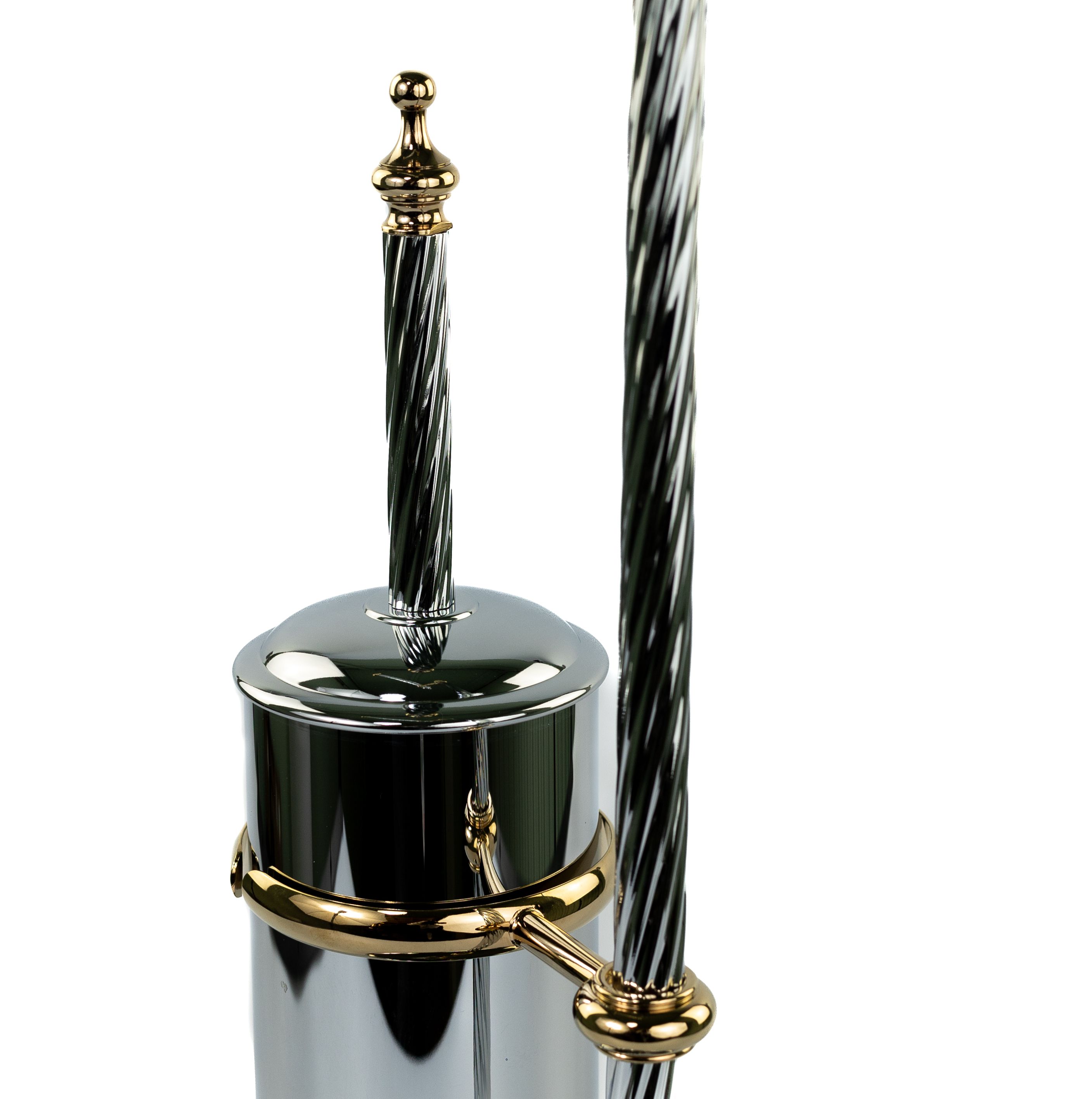 Купить stil haus giunone, стойка: бумагодержатель + ерш металлический, цвет хром - золото оптом