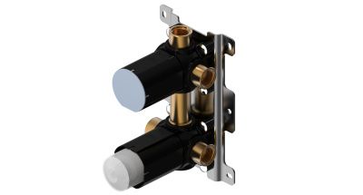 Купить смесители Oioli, внутренняя часть с боксом к встраиваемому в стену смесителю для душа на 2 потребителя c термостатом оптом