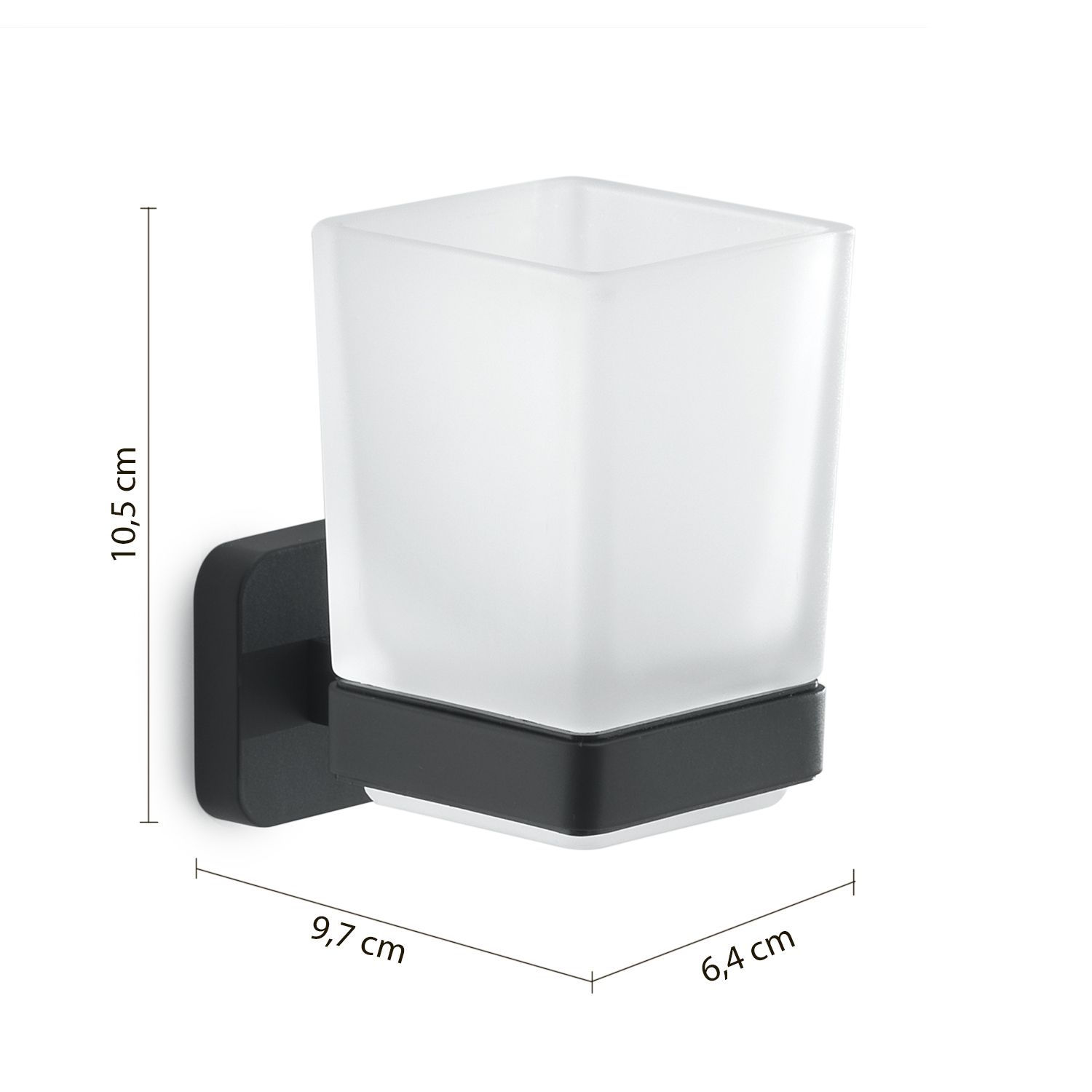 Купить gedy tonga, настенный стеклянный стакан, цвет черный матовый оптом