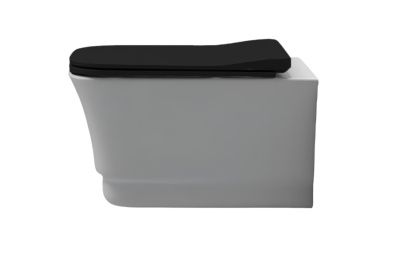 Купить white ceramic idea, комплект подвесного унитаза с сиденьем черного цвета, цвет унитаза белый глянцевый оптом