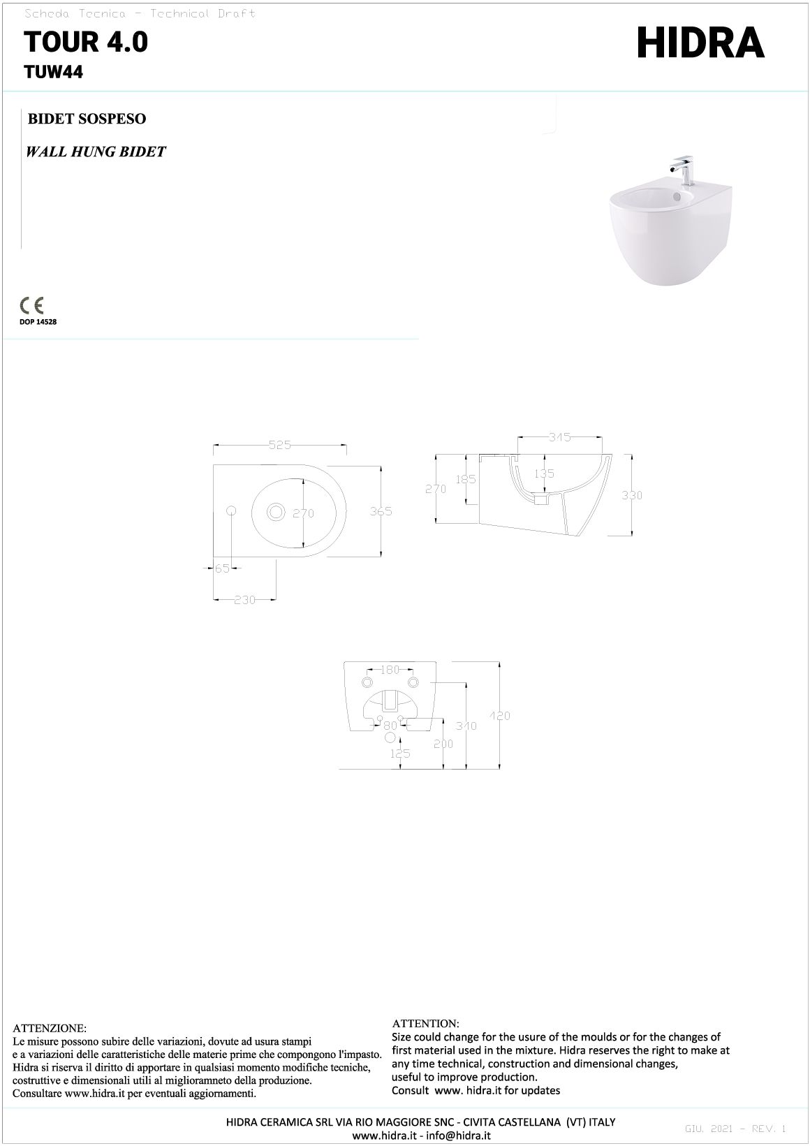 Купить hidra tour 4.0, подвесное биде c крепежом, 52,5x36,5x33h см, цвет белый глянцевый оптом