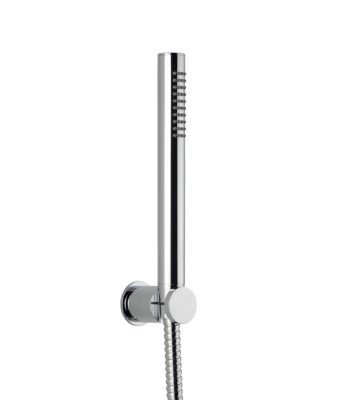 Купить emmevi, набор ручного душа 167: круглая лейка, шланг 150 см и держатель лейки (все детали из латуни), цвет брашированный никель оптом