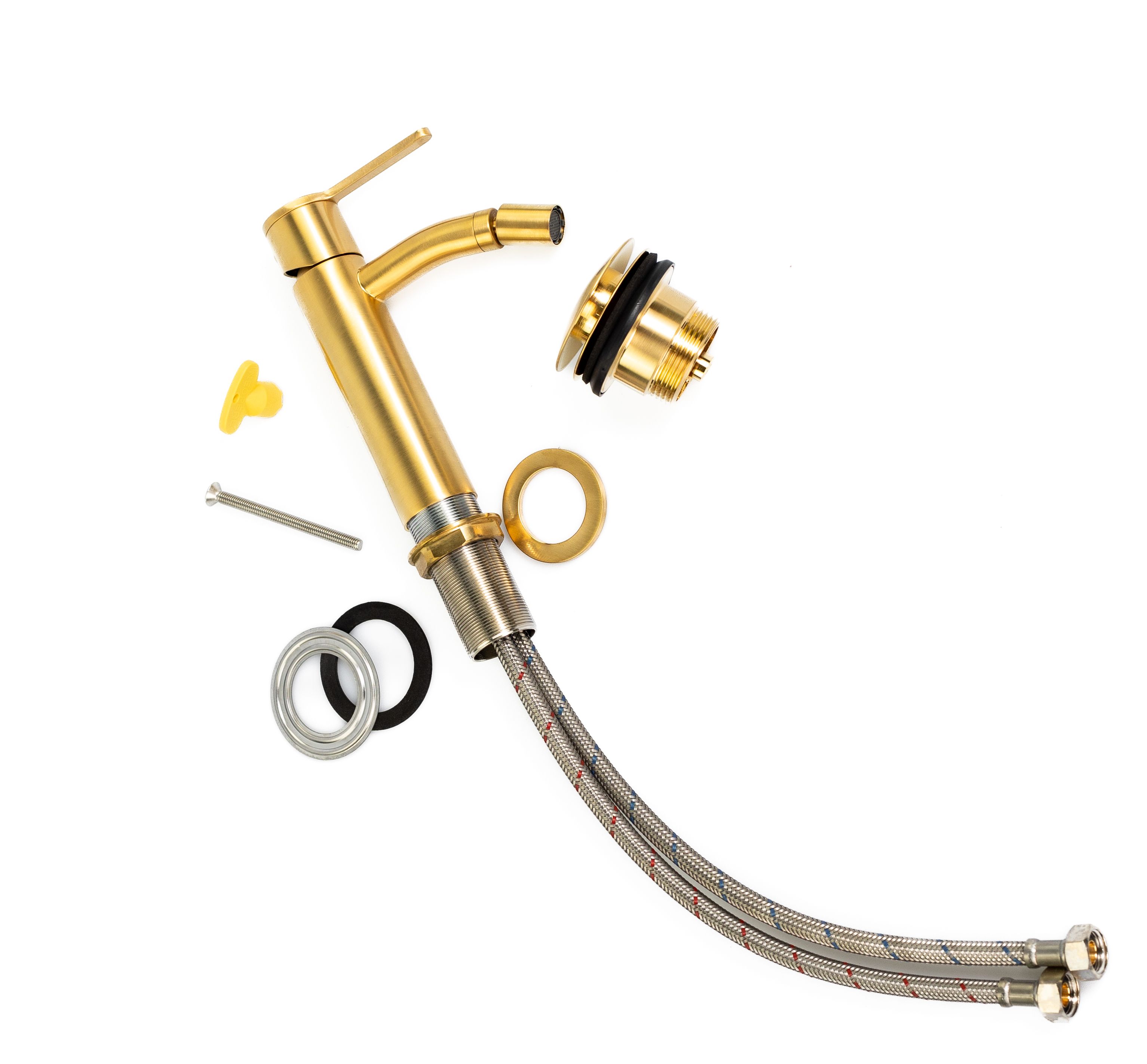 Купить смесители Emmevi Filobrass, однорычажный смеситель для биде с донным клапаном click-clack, цвет брашированное золото оптом Купить смесители Emmevi Filobrass, однорычажный смеситель для биде с донным клапаном click-clack, цвет брашированное золото оптом