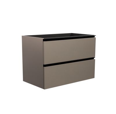 Купить visobath granada, тумба 80 см, 2 ящика c черными ручками, цвет кварцевый матовый лак (quarzo) оптом