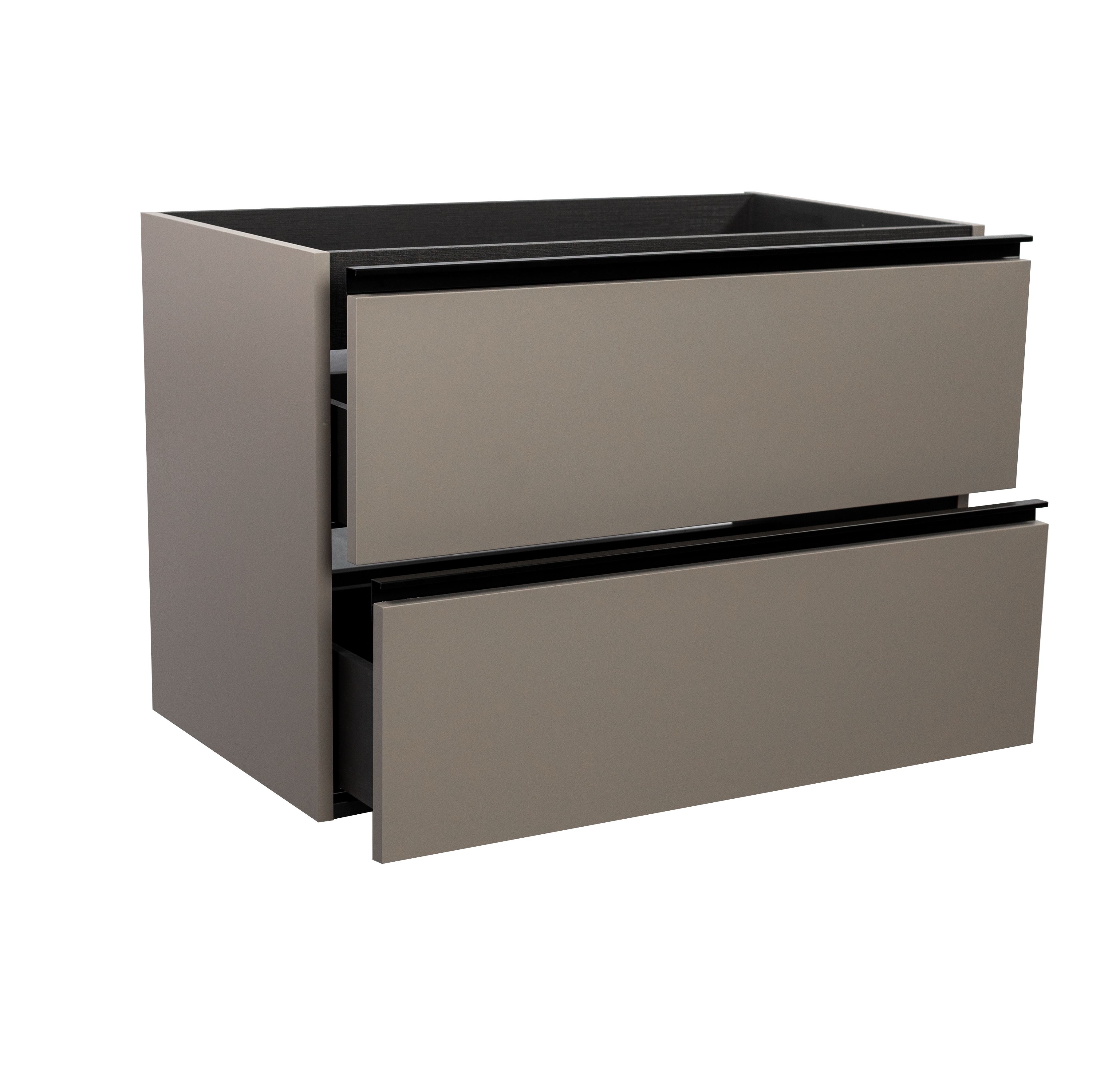 Купить visobath granada, тумба 80 см, 2 ящика c черными ручками, цвет кварцевый матовый лак (quarzo) оптом