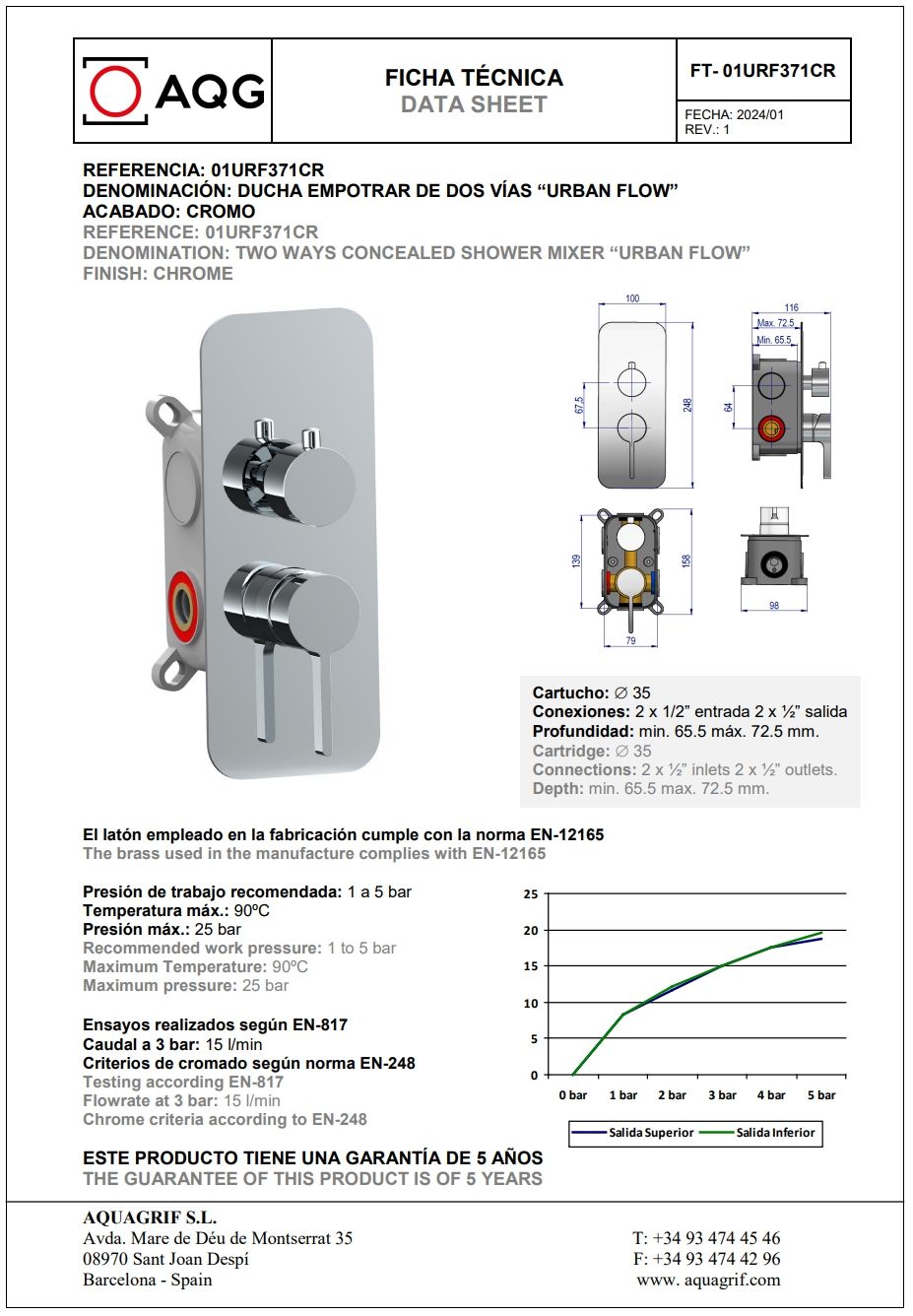 Купить aqg urban flow, встраиваемый смеситель для душа на 2 выхода, с дивертером, цвет хром оптом Купить aqg urban flow, встраиваемый смеситель для душа на 2 выхода, с дивертером, цвет хром оптом