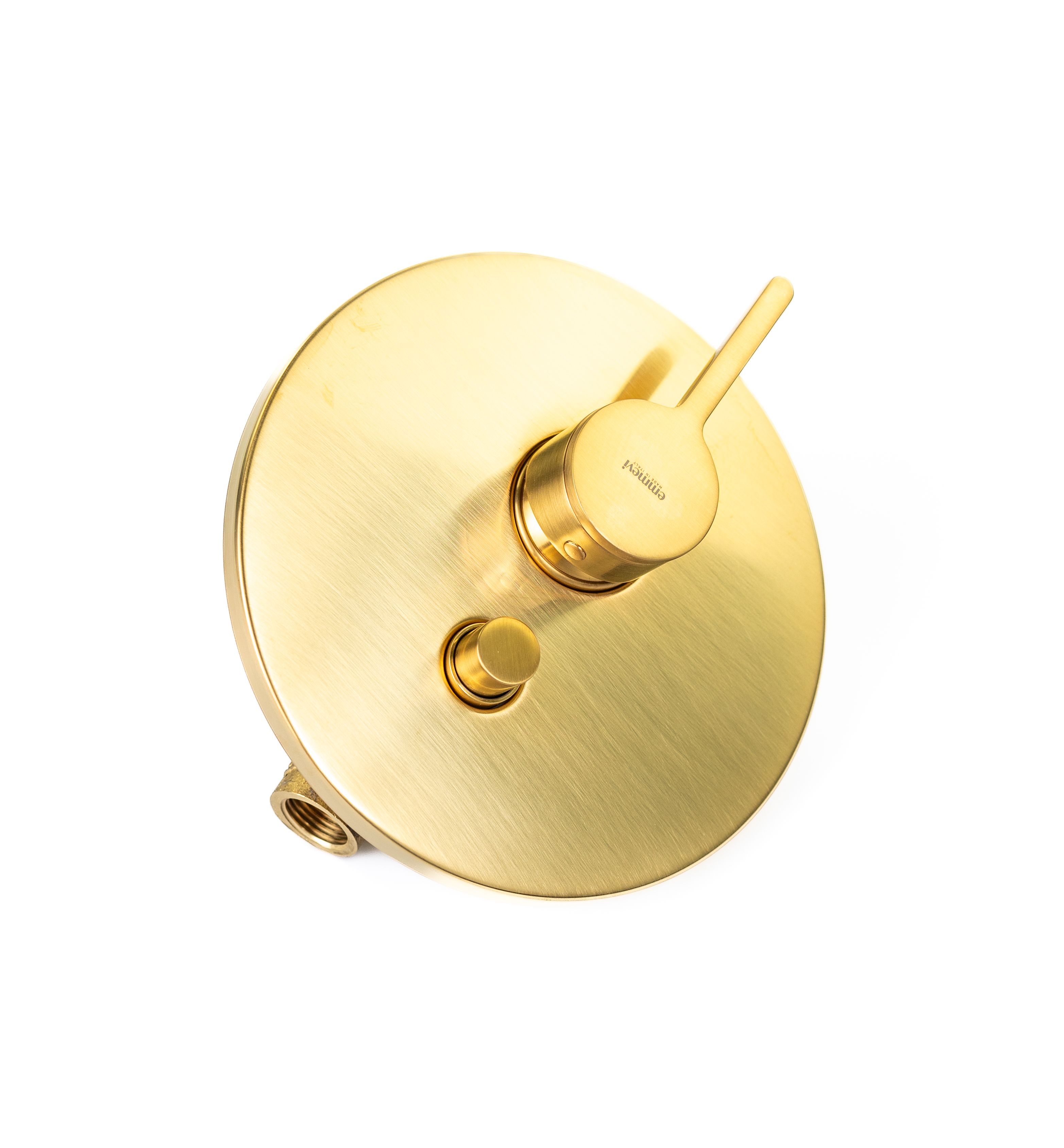 Купить смесители Emmevi Filobrass, встраиваемый в стену однорычажный смеситель для душа на 2 выхода, с кнопочным дивертером, цвет брашированное золото оптом Купить смесители Emmevi Filobrass, встраиваемый в стену однорычажный смеситель для душа на 2 выхода, с кнопочным дивертером, цвет брашированное золото оптом