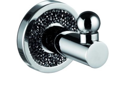 Купить sanibano ebano, крючок одинарный, цвет хром-кристаллы swarovski black silver оптом