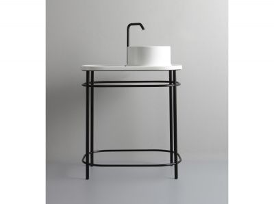 Купить для ванной комнаты консоль white ceramic upper, для ванной комнаты с раковиной, цвет черный матовый оптом