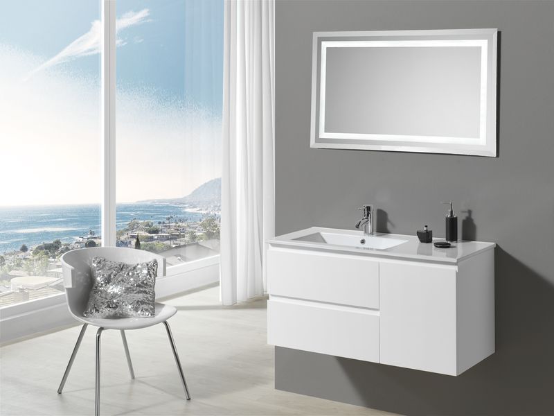 Купить ibx yasmin 100 см левый: тумба (3 ящика) и белая керамическая раковина, цвет мебели отелло оптом