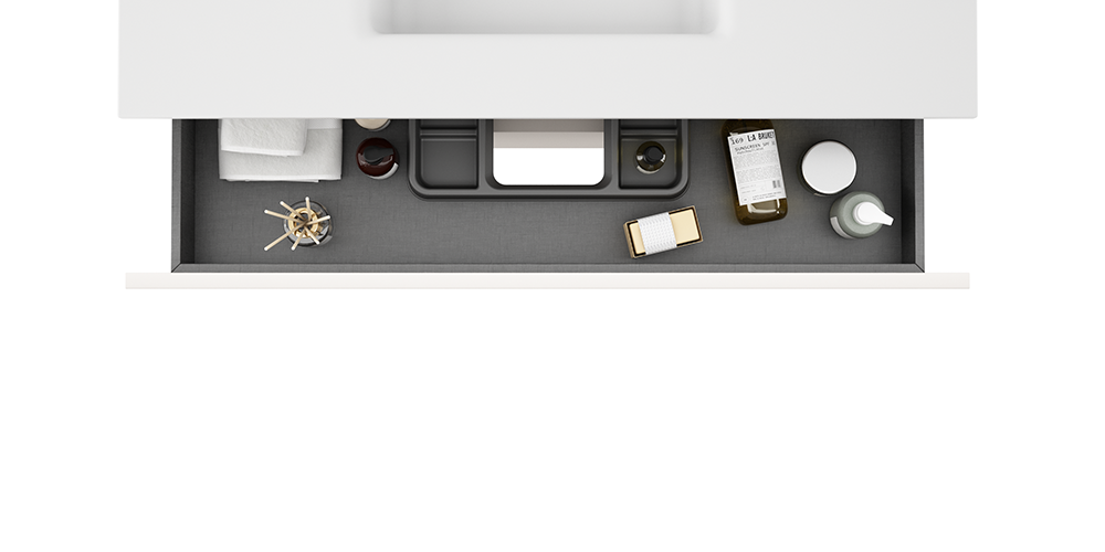 Купить visobath granada, тумба 100 см, 2 ящика c черными ручками, цвет бежевый матовый лак (cotton) оптом