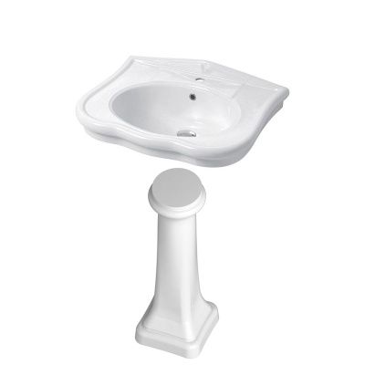 Купить раковины dс paolina, раковина 71х54хh27,5 см, c 1 отверстием и пъедесталом, цвет белый глянцевый оптом