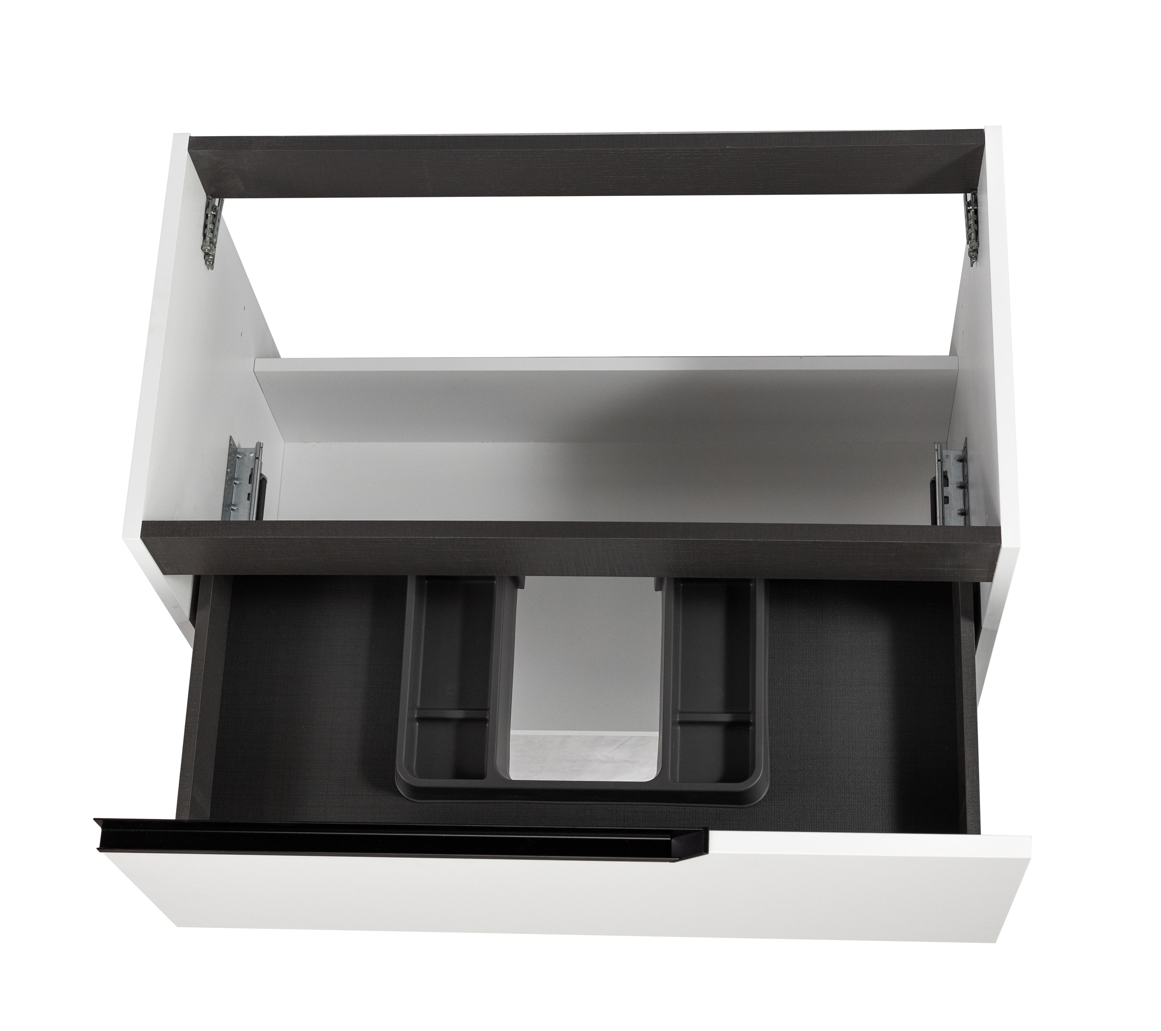 Купить visobath eleven, тумба 80 см, 1 ящик и 1 открытая полка, цвет белый матовый лак (b-ada) оптом