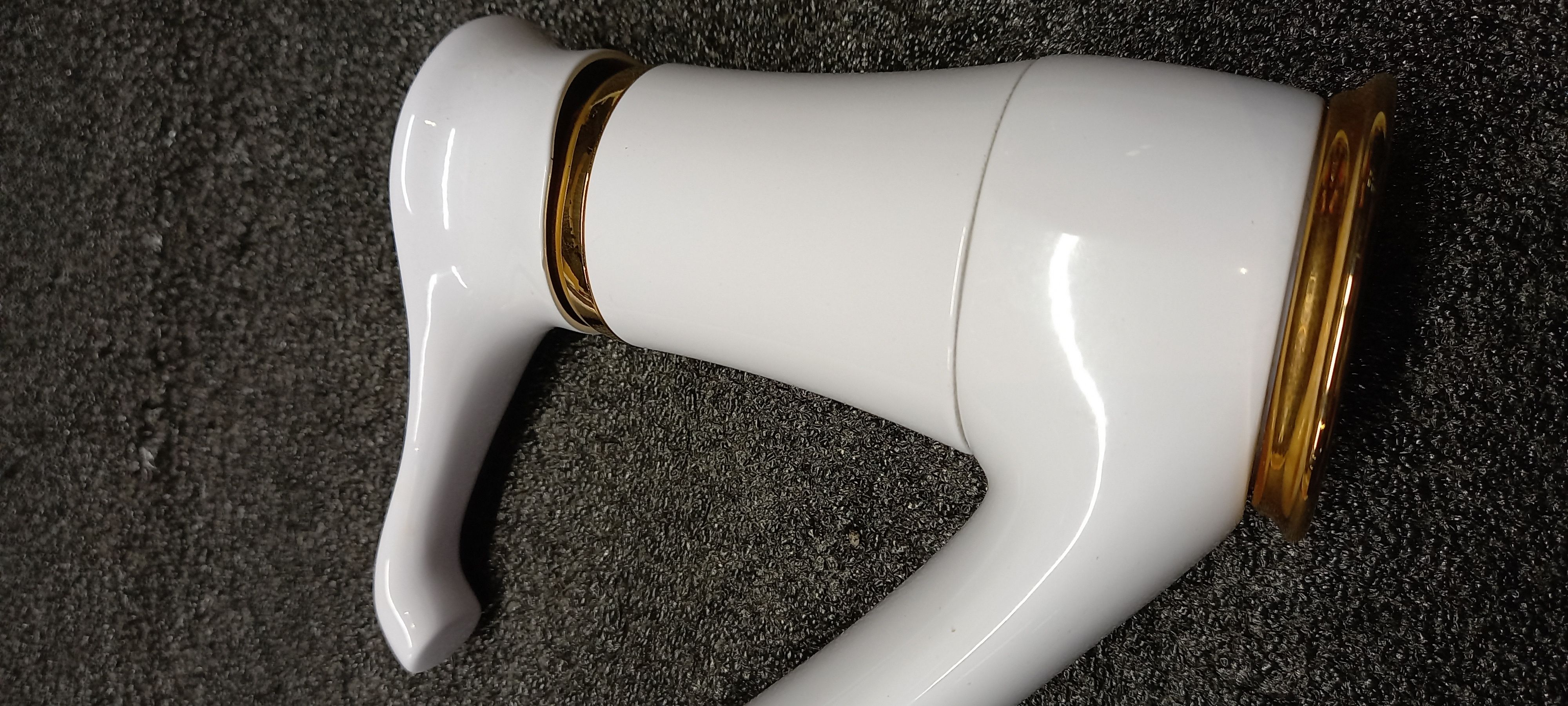 Emmevi Tiffany, 6095-9/BO, однорычажный кухонный смеситель (поворотный излив 22 см), без донного клапана, цвет белый/золото  