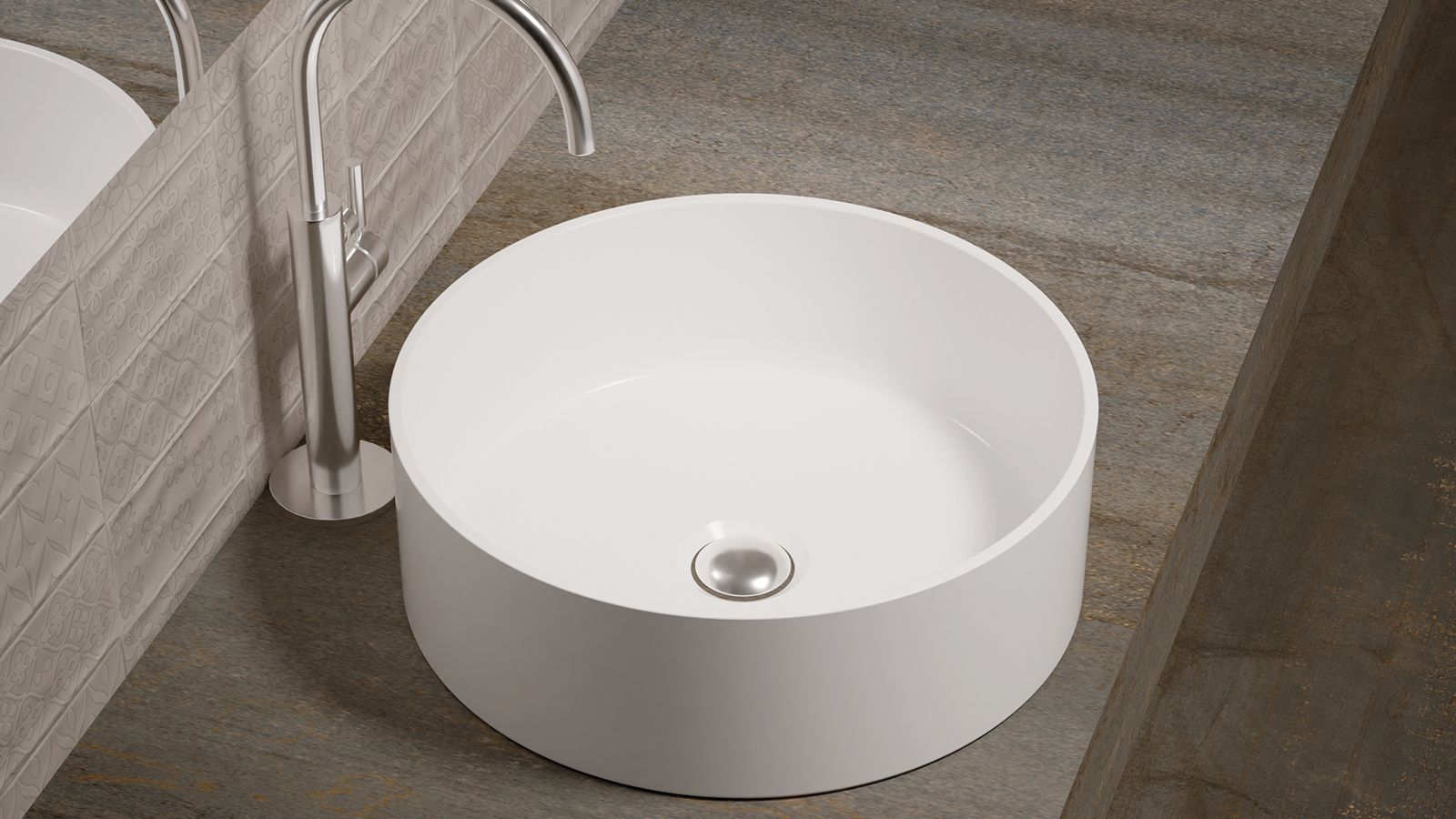 Купить zenon rin, накладная раковина круглой формы без отверстия под смеситель, 39х39х10,8 см, цвет белый матовый оптом Купить zenon rin, накладная раковина круглой формы без отверстия под смеситель, 39х39х10,8 см, цвет белый матовый оптом