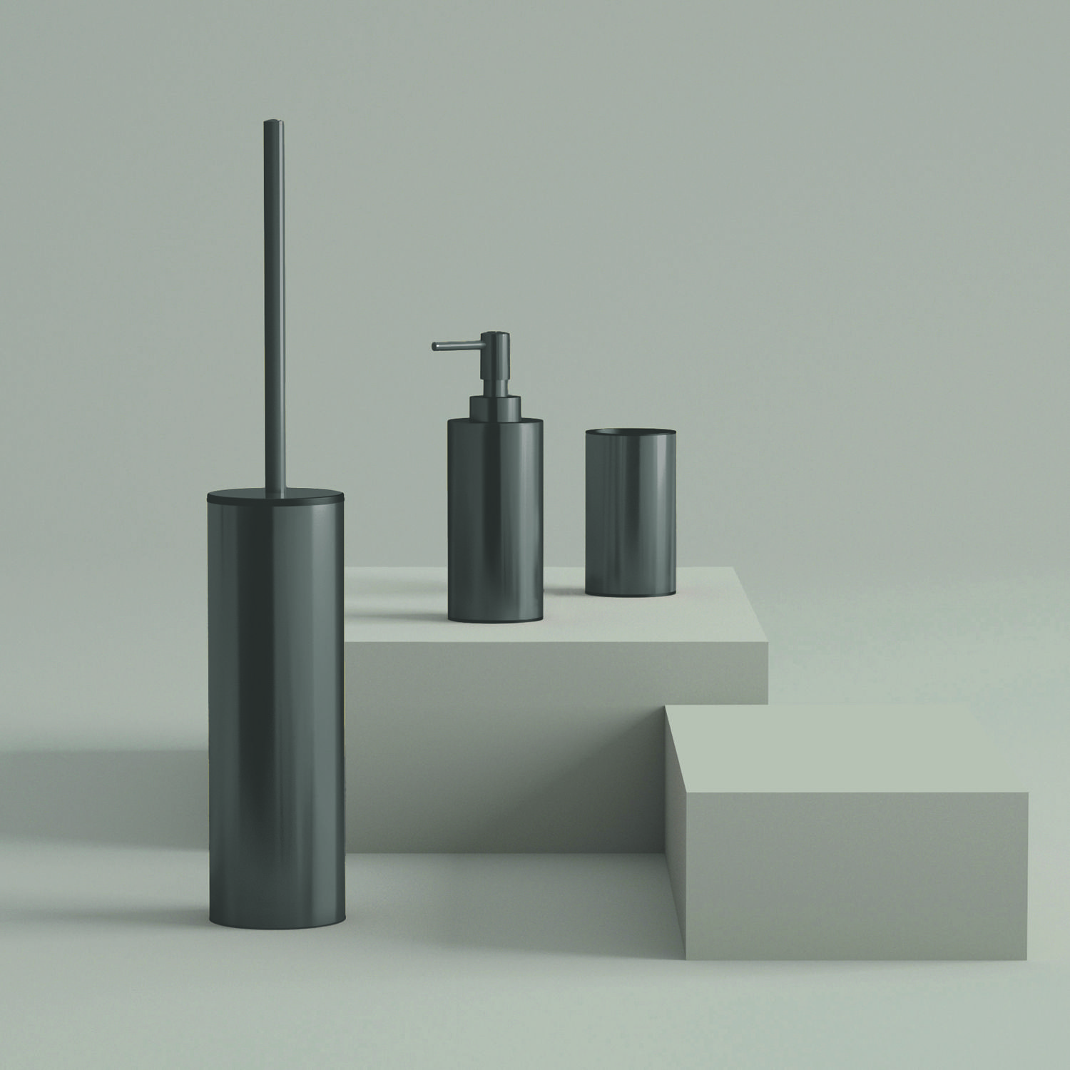 Купить gedy elettra, напольный ерш, цвет оружейная сталь оптом