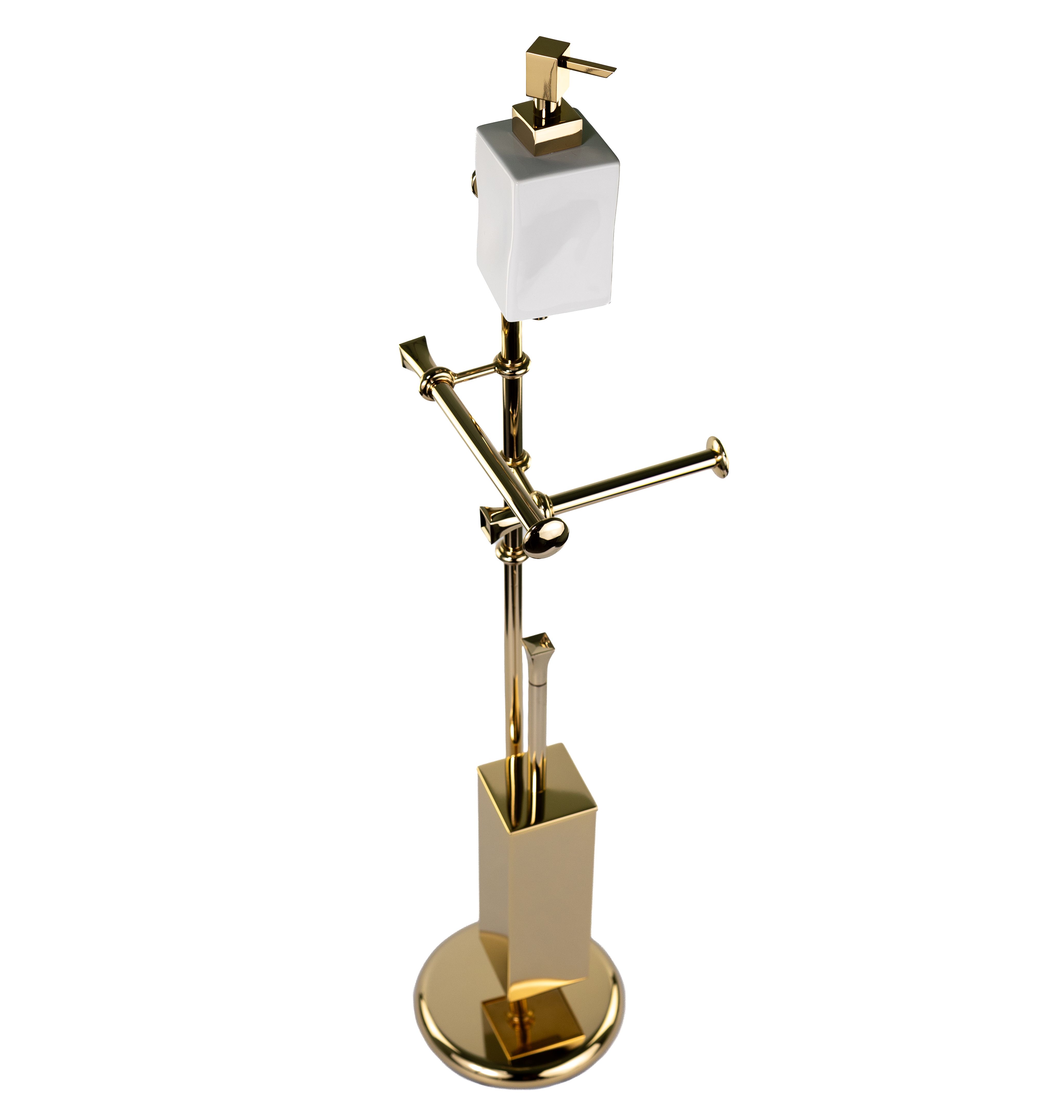 Купить stil haus prisma, стойка: дозатор + полотенцедерж.+ бумагодер. + ёрш метал., цвет золото - белая кер оптом Купить stil haus prisma, стойка: дозатор + полотенцедерж.+ бумагодер. + ёрш метал., цвет золото - белая кер оптом