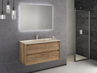 Купить ibx luxor 100 см: тумба (2 ящика) и белая керамическая раковина, цвет мебели нило оптом