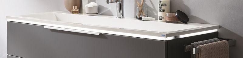 Купить puris star line 120 см: тумба (2 ящика), led подсветка и белая раковина из мин литья, цвет мебели белый глянцевый