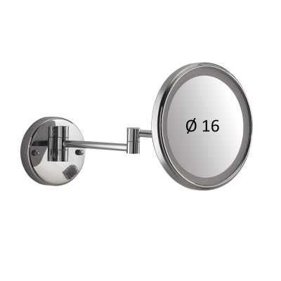 Купить gedy eva, настенное круглое косметическое зеркало (5x) с led подсветкой, цвет хром оптом